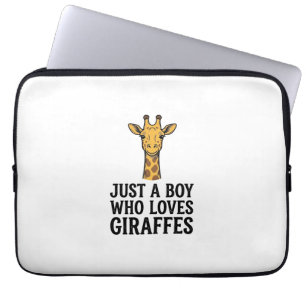Nur ein Junge, der Giraffen liebt, süßes Giraffen- Laptopschutzhülle