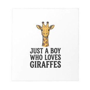 Nur ein Junge, der Giraffen liebt, süßes Giraffen- Notizblock