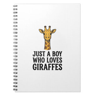 Nur ein Junge, der Giraffen liebt, süßes Giraffen- Notizblock