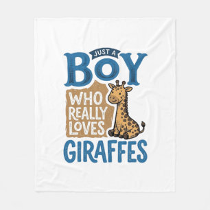 Nur ein Junge, der Giraffen liebt, Vintage-Shirt-D Fleecedecke