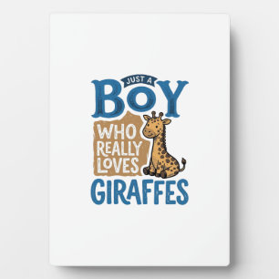 Nur ein Junge, der Giraffen liebt, Vintage-Shirt-D Fotoplatte