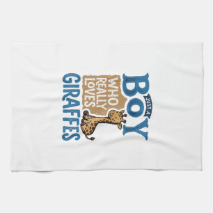 Nur ein Junge, der Giraffen liebt, Vintage-Shirt-D Geschirrtuch