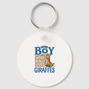 Nur ein Junge, der Giraffen liebt, Vintage-Shirt-D Schlüsselanhänger