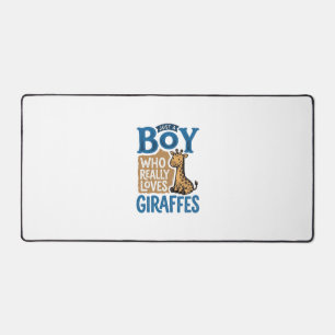 Nur ein Junge, der Giraffen liebt, Vintage-Shirt-D Schreibtischunterlage