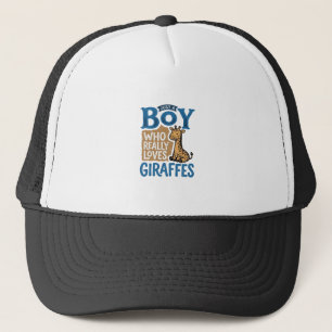Nur ein Junge, der Giraffen liebt, Vintage-Shirt-D Truckerkappe