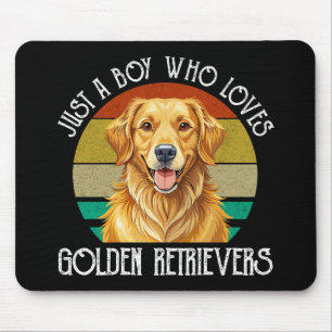 Nur ein Junge, der Golden Retriever liebt Mousepad