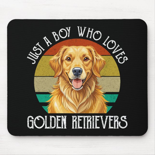 Nur ein Junge, der Golden Retriever liebt Mousepad (Vorne)