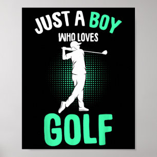 Nur ein Junge, der Golfclub-Golfer-Golfen-Kinder l Poster