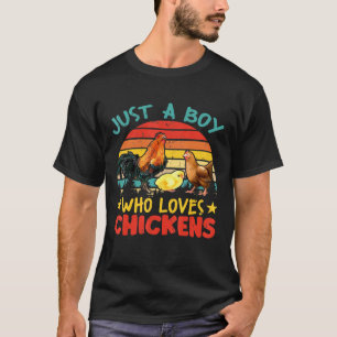 Nur ein Junge, der Hähnchenzüchter-Hähnchen liebt T-Shirt