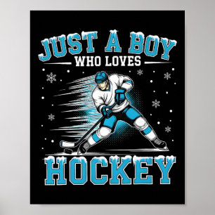 Nur ein Junge, der Hockey-Spieler Eishockey-Kinder Poster