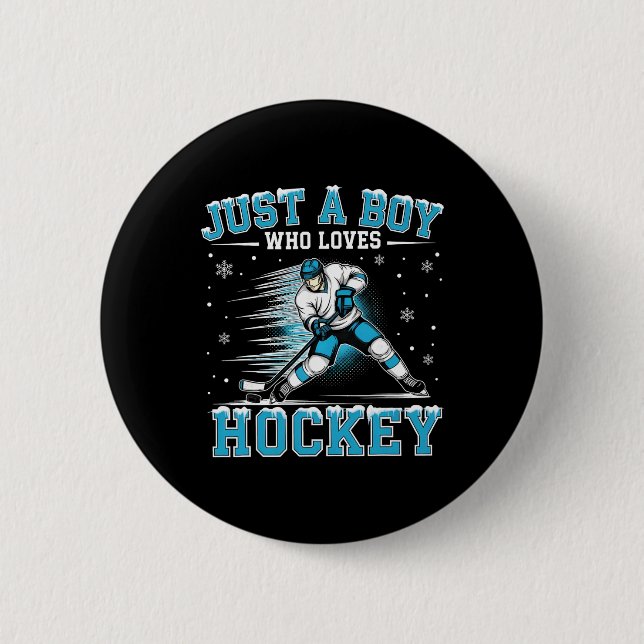 Nur ein Junge, der Hockeyspieler Eishockey Kinder  Button (Vorderseite)