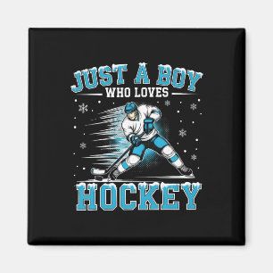 Nur ein Junge, der Hockeyspieler Eishockey Kinder Magnet