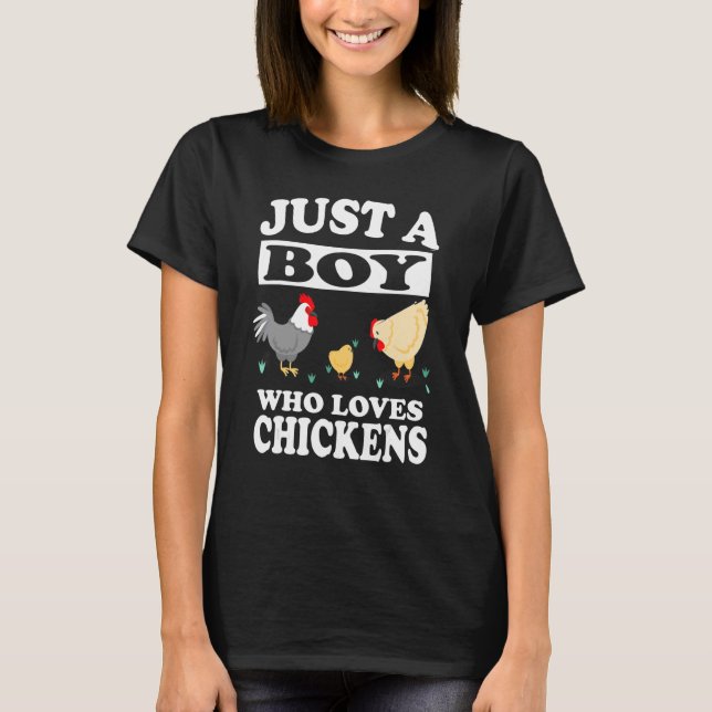 Nur ein Junge, der Hühner Liebe T-Shirt (Vorderseite)