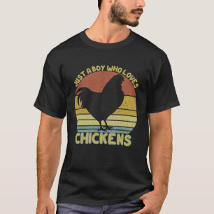 Nur ein Junge, der Hühner liebt Farmer Chicken T-Shirt