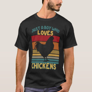 Nur ein Junge, der Hühner liebt Farmer Hühnerliebh T-Shirt
