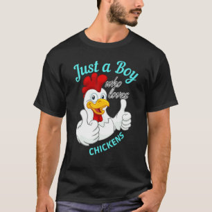 Nur ein Junge, der Hühner liebt Jungen Landleben L T-Shirt