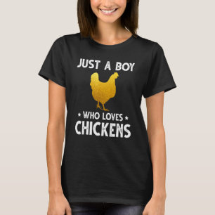 Nur ein Junge, der Hühner liebt Tier für Männer Ki T-Shirt