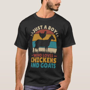 Nur ein Junge, der Hühner Ziegen landwirtschaftlic T-Shirt
