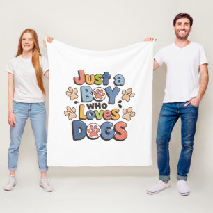 Nur ein Junge, der Hunde Liebe Soft & Cosy Fleec Fleecedecke