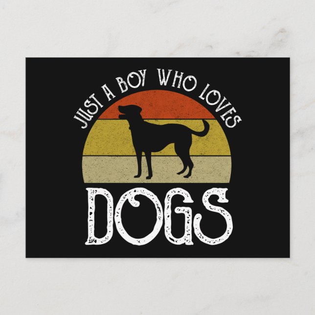 Nur ein Junge, der Hunde liebt Postkarte (Vorderseite)