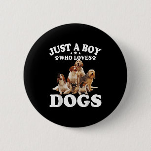 Nur ein Junge, der Hunde Shirt für Kinder Lieben J Button