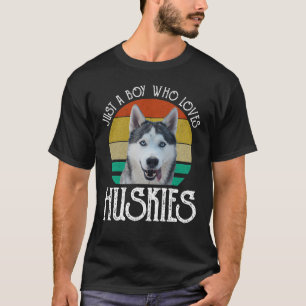 Nur ein Junge, der Huskies Liebe T-Shirt