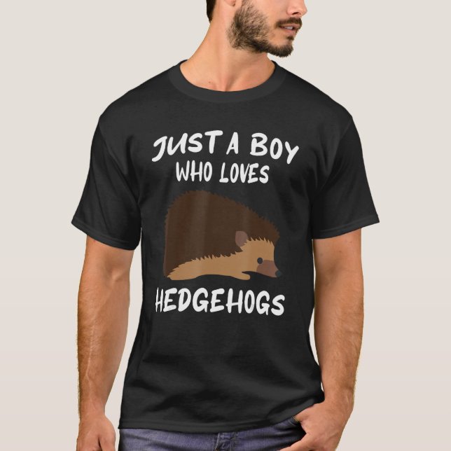 Nur ein Junge, der Igel Lieben Funny Igel T-Shirt (Vorderseite)