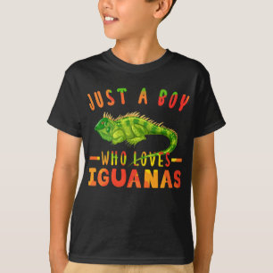 Nur ein Junge, der Iguanas Lizard Reptiles Liebe T-Shirt