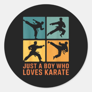 Nur ein Junge, der Karate Martial Arts Karate Lo l Runder Aufkleber