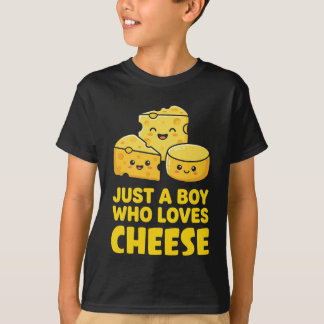 Nur ein Junge, der Käse liebt, süße Kawaii Lebensm T-Shirt
