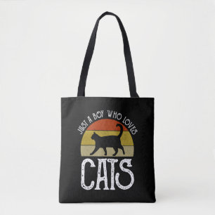 Nur ein Junge, der Katzen liebt