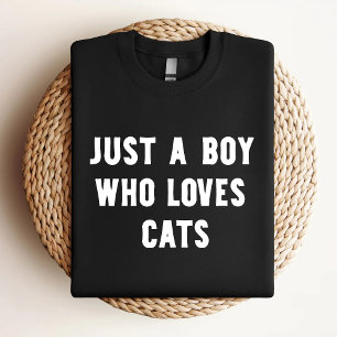 Nur ein Junge, der Katzen liebt, lustiger Katzenli T-Shirt