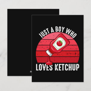 Nur ein Junge, der Ketchup Lieben Feiertagskarte