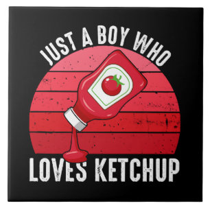 Nur ein Junge, der Ketchup Lieben Fliese