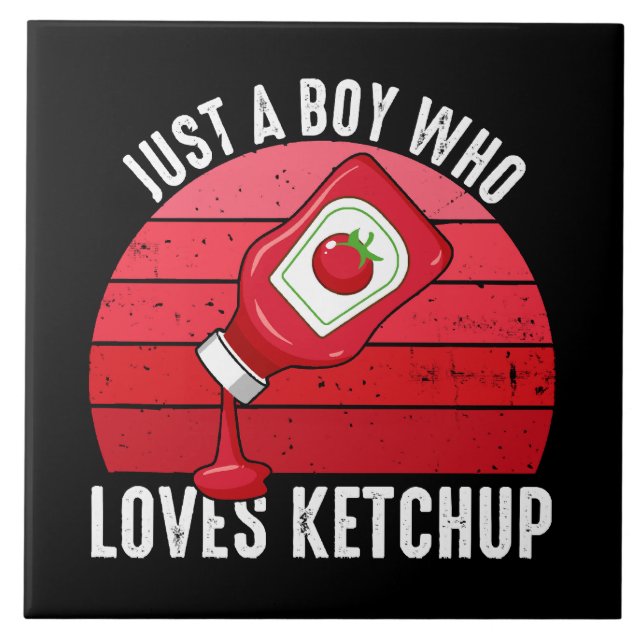 Nur ein Junge, der Ketchup Lieben Fliese (Vorderseite)