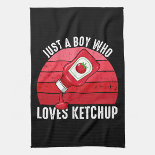 Nur ein Junge, der Ketchup Lieben Geschirrtuch
