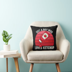 Nur ein Junge, der Ketchup Lieben Kissen