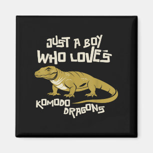Nur ein Junge, der Komodo Dragons Lieben Reptilien Magnet