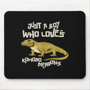 Nur ein Junge, der Komodo Dragons Lieben Reptilien Mousepad