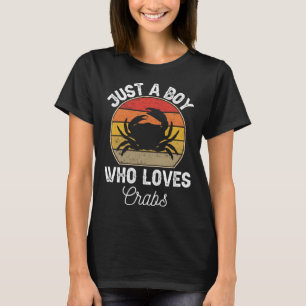 Nur ein Junge, der Krabben Lieben Retro Krabben T-Shirt