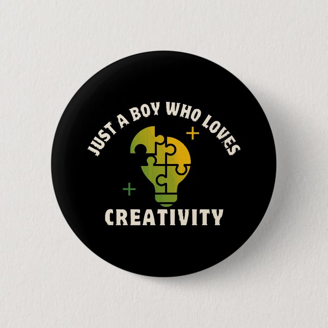 Nur ein Junge, der Kreativität Liebe Button (Vorderseite)