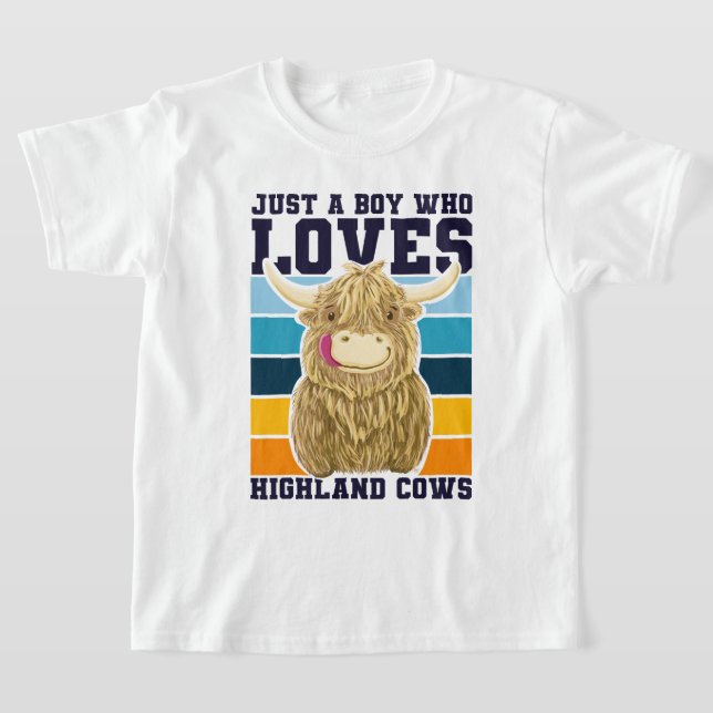 Nur ein Junge, der Kühe im Hochland Liebe T-Shirt (Ablage )