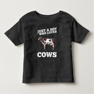 Nur ein Junge, der Kühe Liebe Funny Animal Ranch L Kleinkind T-shirt