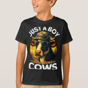Nur ein Junge, der Kühe liebt Bauernhof Kinder Kuh T-Shirt