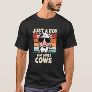 Nur ein Junge, der Kühe Retro-Kuhliebhaber Jungen T-Shirt