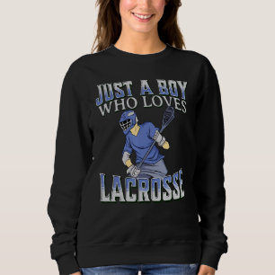 Nur ein Junge, der Lacrosse Lieben hat, kids Ameri Sweatshirt