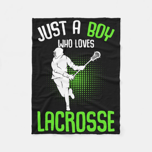 Nur ein Junge, der Lacrosse Lieben Jugend Männer J Fleecedecke (Vorderseite)