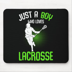 Nur ein Junge, der Lacrosse Lieben Jugend Männer J Mousepad