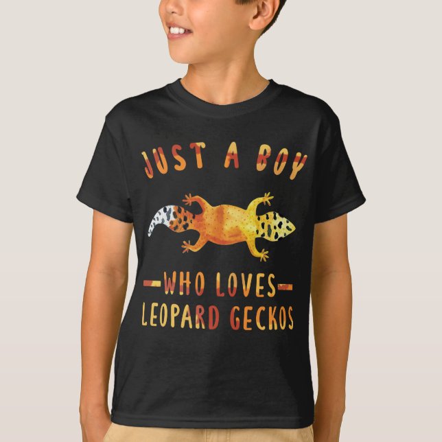 Nur ein Junge, der Leopard Geckos Lizard Liebe T-Shirt (Vorderseite)