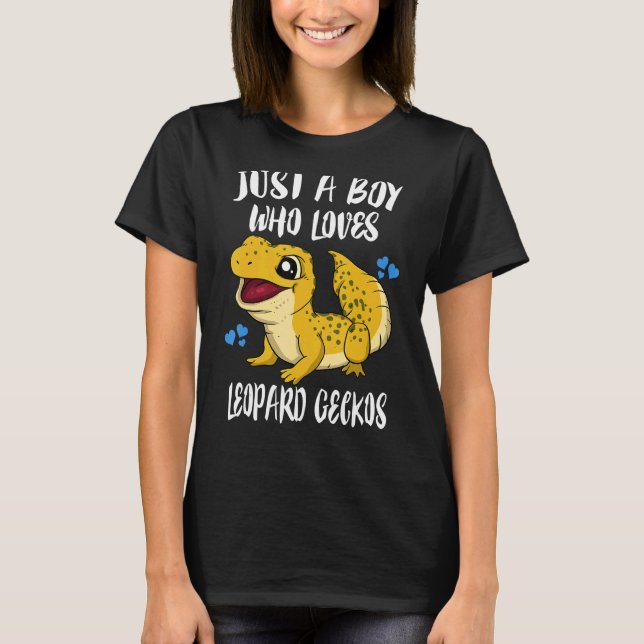 Nur ein Junge, der Leopard Geckos Lizard Liebe T-Shirt (Vorderseite)